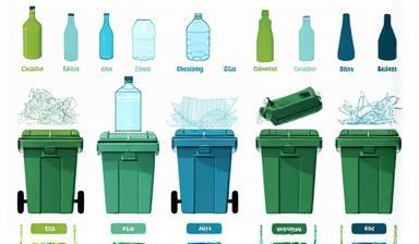 Graphic of different plastic types and sorting bins